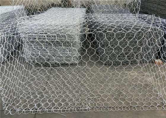 طويل العمر PVC المغلفة شبكة سلكية سداسية تراجع الساخنة المجلفن 80 * 100mm